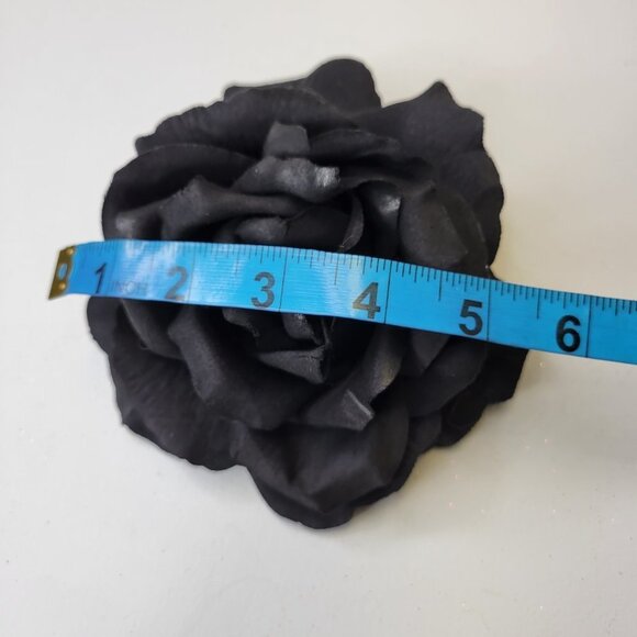 Black Flower Fascinator Brooch Corsage Rose Brooch Pin - Picture 7 of 9